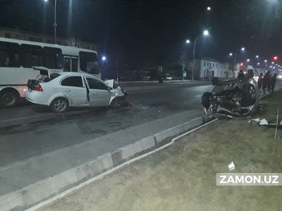Фарғонадаги автоҳалокатда йўловчи жароҳатланди