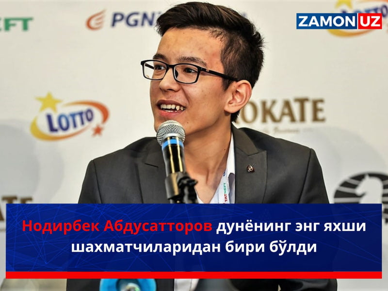 Nodirbek Abdusattorov dunyoning eng yaxshi shaxmatchilaridan biri bo‘ldi
