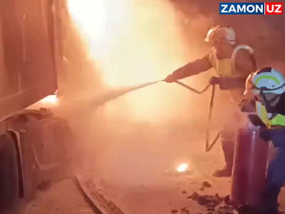 «Перевал»да юк машинаси ёниб кетди