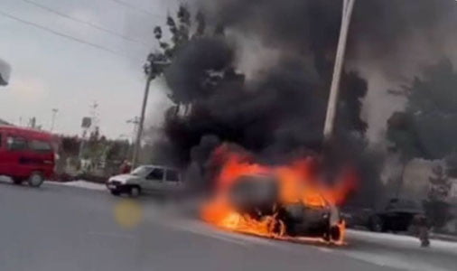 Андижонда ҳаракатланиб кетаётган Matiz бутунлай ёниб кетди