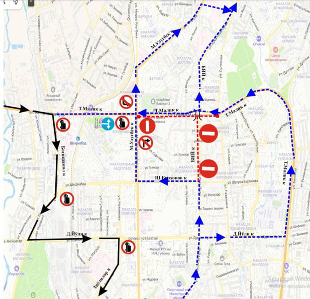 Toshkentda ayrim ko‘chalar yopilmoqda