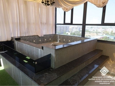 Samarqanddagi “dom”ning 10-qavatiga basseyn qurildi