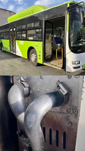 Тошкентда йўловчи автобус ҳаракат пайти тутаб кетди