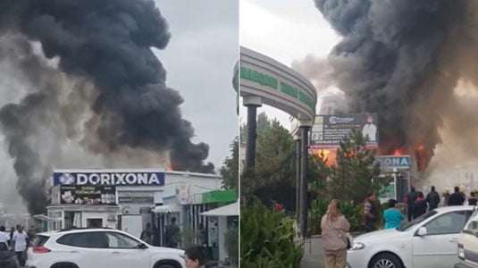 Самарқандда дўконлардан бири ёниб кетди