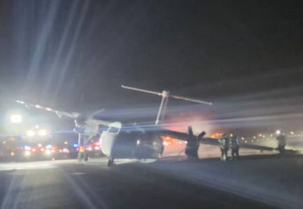 Канадада самолёт қўниш чоғида ёниб кетди