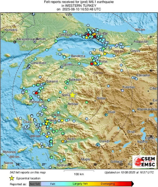 Turkiyada 6,2 balldan boshlangan ketma-ket zilzila sodir bo’lmoqda