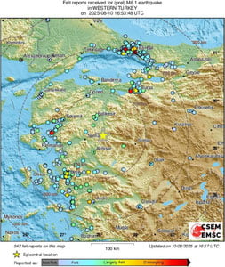 Turkiyada 6,2 balldan boshlangan ketma-ket zilzila sodir bo’lmoqda