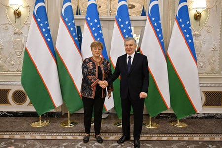 Shavkat Mirziyoyev Xalqaro valyuta jamg‘armasi direktori bilan uchrashdi