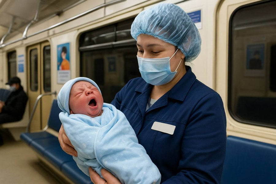 Тошкент метрополитенида чақалоқ туғилди