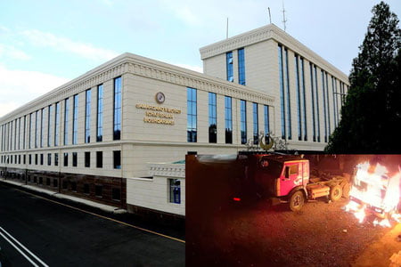 Самарқандда жанжал ортидан икки юк машинаси ёқиб юборилди