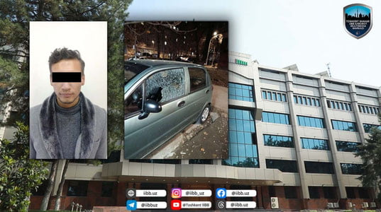 Юнусободда маст ҳолатда “Matiz” автомашинасинг ойналарини синдирган эркак қўлга олинди