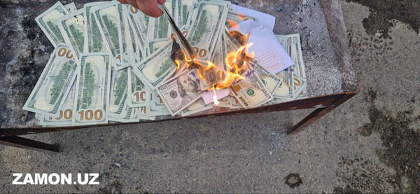 Наманганда салкам 15 минг доллар сохта пул ёқиб юборилди