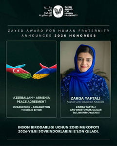 Саида Мирзиёева 2026 йилги “Инсоний биродарлик” совриндорларини табриклади