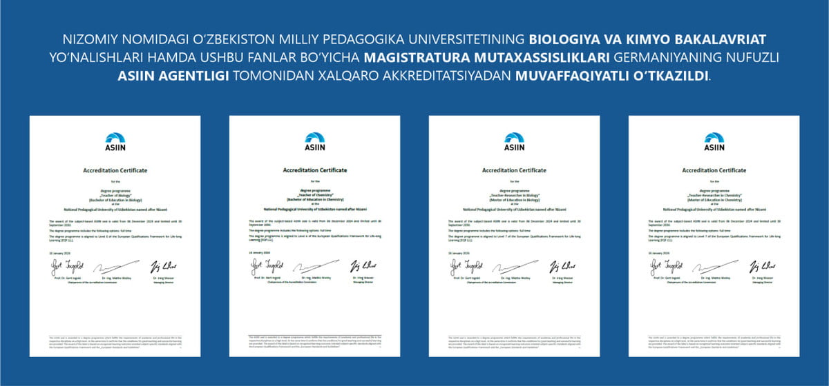 Миллий педагогика университети дипломлари энди Европада ҳам тан олинади