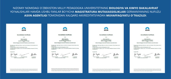 Миллий педагогика университети дипломлари энди Европада ҳам тан олинади
