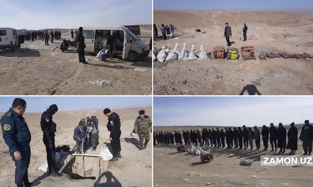 Navoiyda tarkibida oltin zarralari bo‘lgan 2 tonna tosh-qum o‘g‘irlamoqchi bo‘lganlar qo‘lga olindi