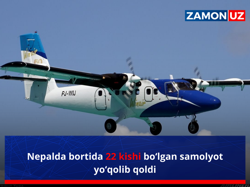 Непалда бортида 22 киши бўлган самолёт йўқолиб қолди