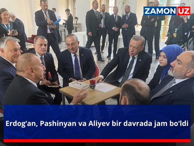 Эрдоған, Пашинян ва Алиев бир даврада жам бўлди