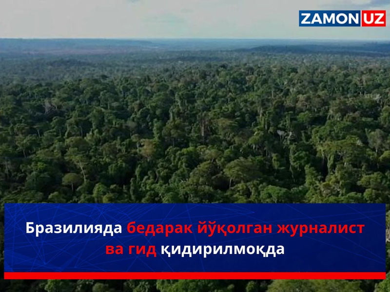 Braziliyada bedarak yo‘qolgan jurnalist va gid qidirilmoqda