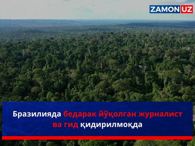 Braziliyada bedarak yo‘qolgan jurnalist va gid qidirilmoqda
