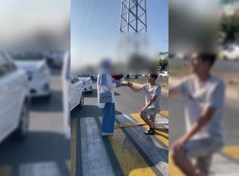 Оёғи синган йигит «пешеход»да пранк олди