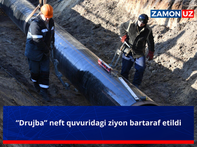 “Drujba” neft quvuridagi ziyon bartaraf etildi