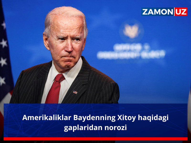 Америкаликлар Байденнинг Хитой ҳақидаги гапларидан норози