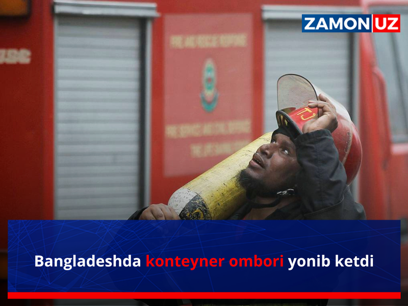 Бангладешда контейнер омбори ёниб кетди