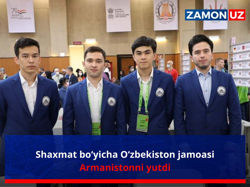 Shaxmat bo‘yicha O‘zbekiston jamoasi Armanistonni yutdi