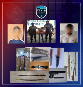 Фарғонада ўтказилган рейдда 65 та совуқ ва 9 та пневматик қурол топилди