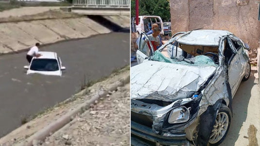 Самарқандда Nexia-3 каналда оқиб кетди