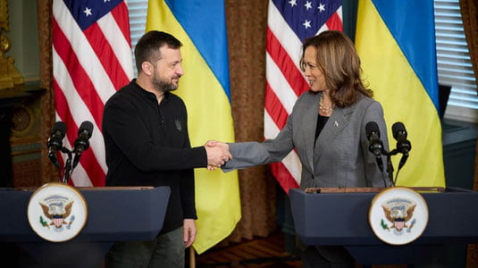 Kamala Harris va Zelenskiy qo‘shma brifing o‘tkazdi
