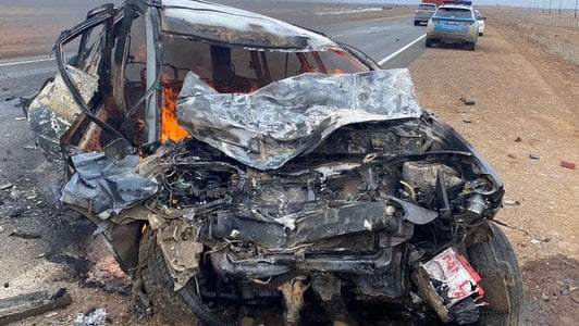 Қозоғистондаги аварияда 4 киши ёниб кетди