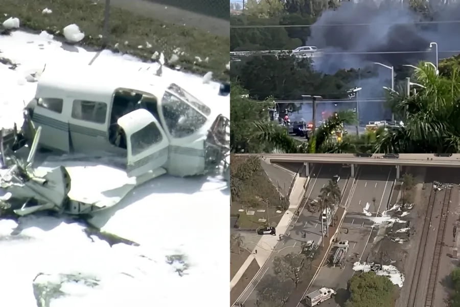 АҚШда кичик самолёт йўлга қулаб тушди