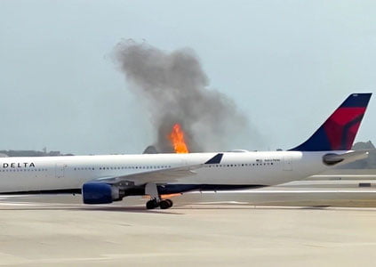 АҚШда парвоздан олдин самолёт ёниб кетди