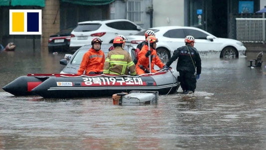 Жанубий Кореяда кучли сув тошқинлари: 5 мингдан ортиқ одам уйини тарк этишга мажбур бўлди