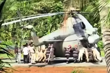 Hindiston prezidenti vertolyoti qo‘nish chog‘ida avariya holatiga tushdi