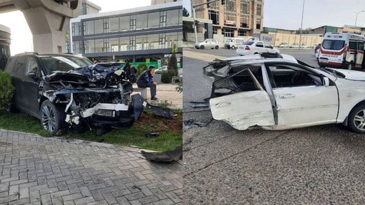 Тошкентдаги ЙТҲда Lacetti иккига бўлиниб кетди